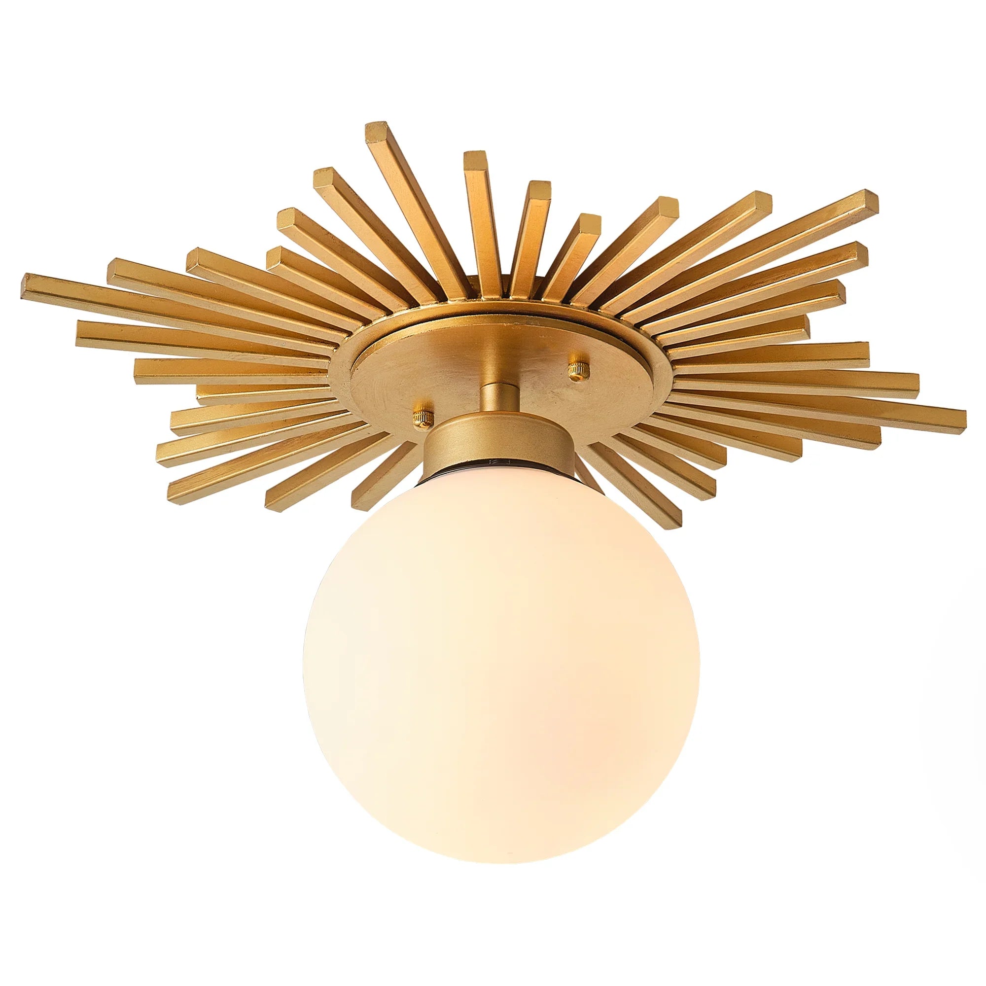 Iris 1 Light Golden Semi Flush Mount Ceiling Light 18 Inch