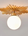 Iris 1 Light Golden Semi Flush Mount Ceiling Light 18 Inch