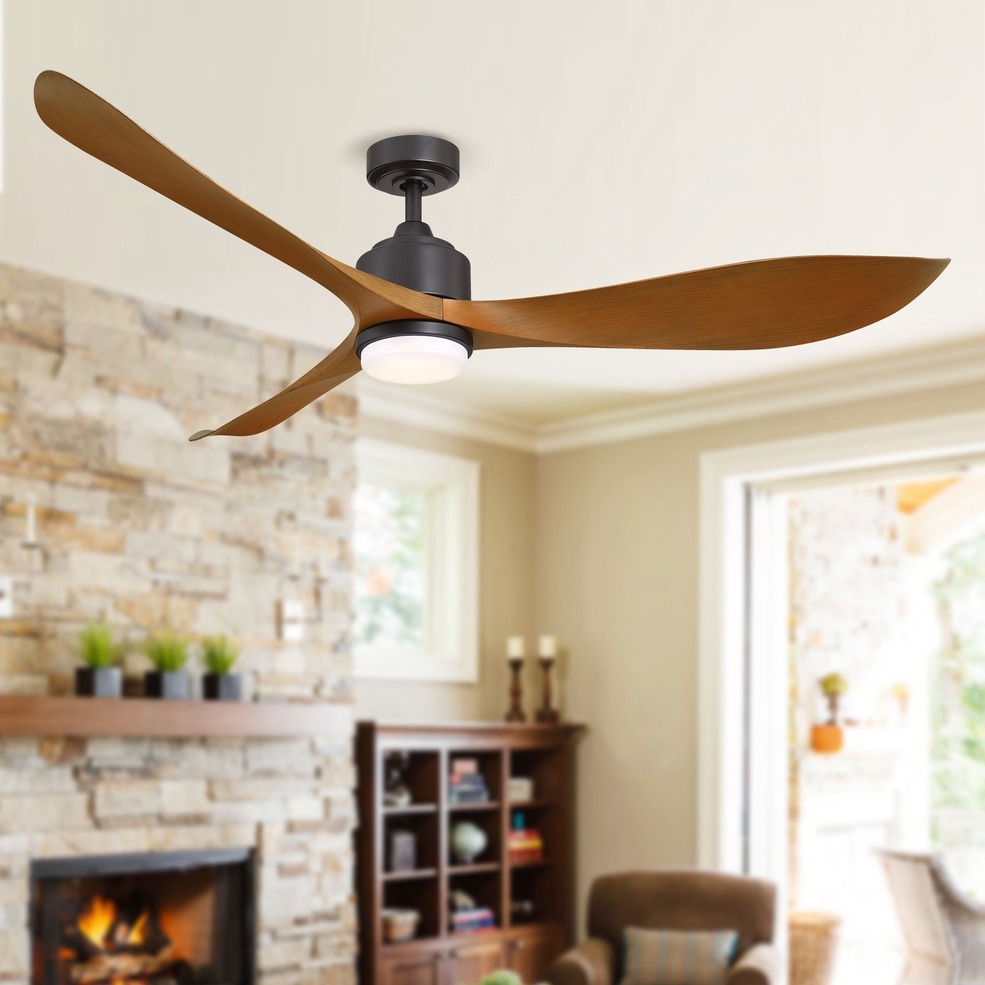 66'' Misael Propeller Integrated Led Black Ceiling Fan - IPLUS Lighting