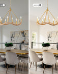 Candle Style Golden Modern 8-Light Chandelier