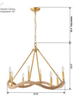 Candle Style Golden Modern 8-Light Chandelier