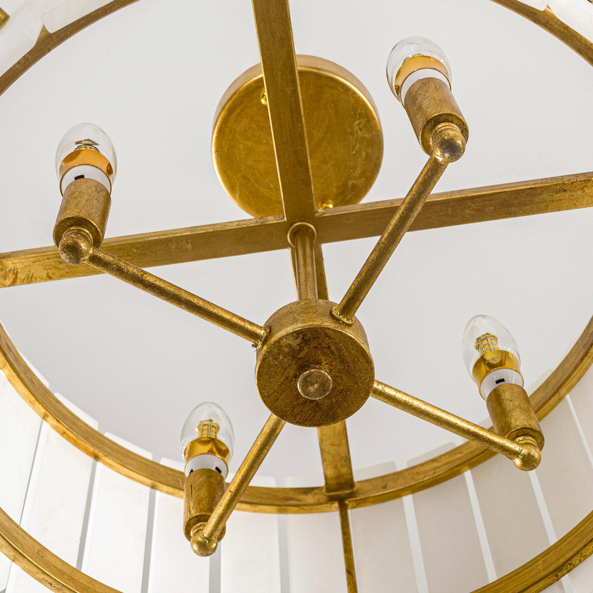 Drum Shape Modern 4-Light Marble Semi Flush Mount Light