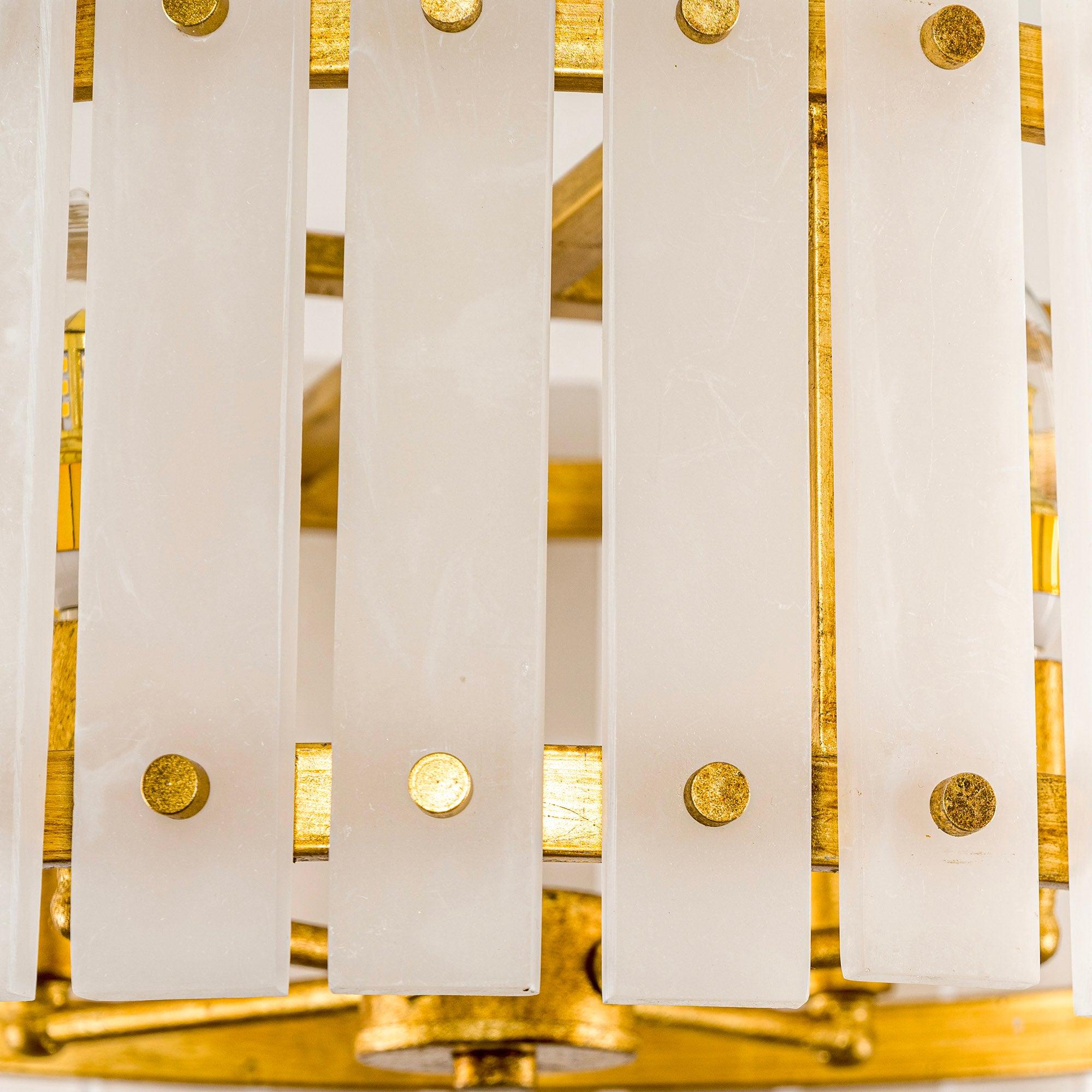 Drum Shape Modern 4-Light Marble Semi Flush Mount Light