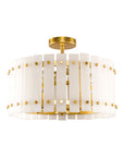 Drum Shape Modern 4-Light Marble Semi Flush Mount Light