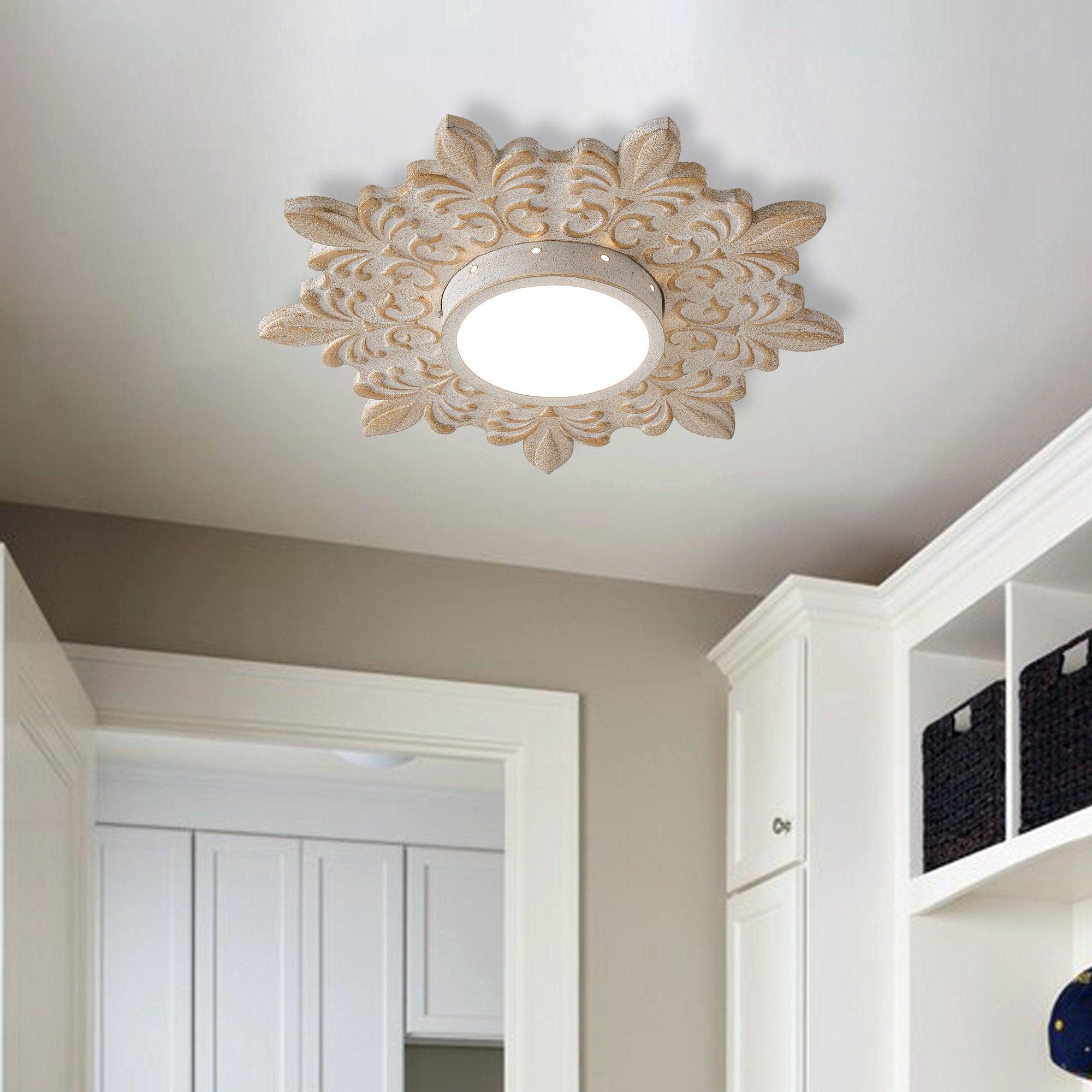 Sunburst White Modern 22 Inch LED Flush Mount Light