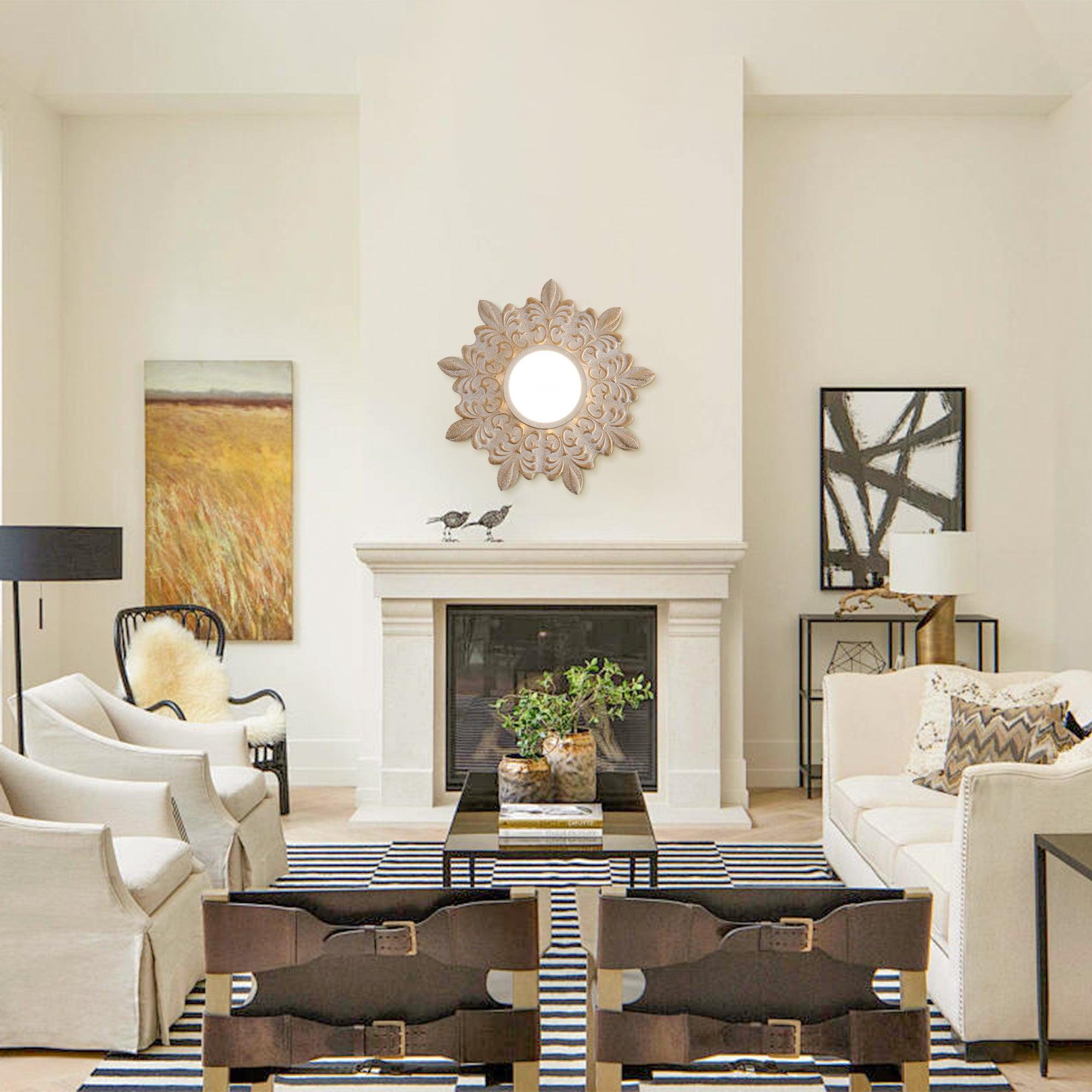 Sunburst White Modern 22 Inch LED Flush Mount Light