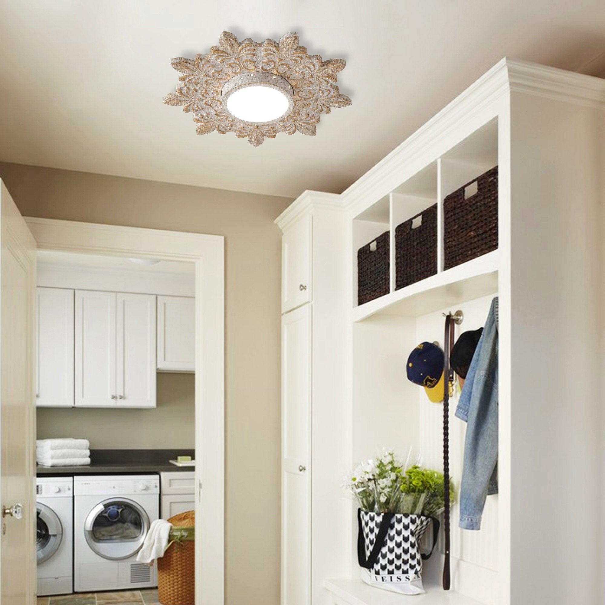 Sunburst White Modern 22 Inch LED Flush Mount Light