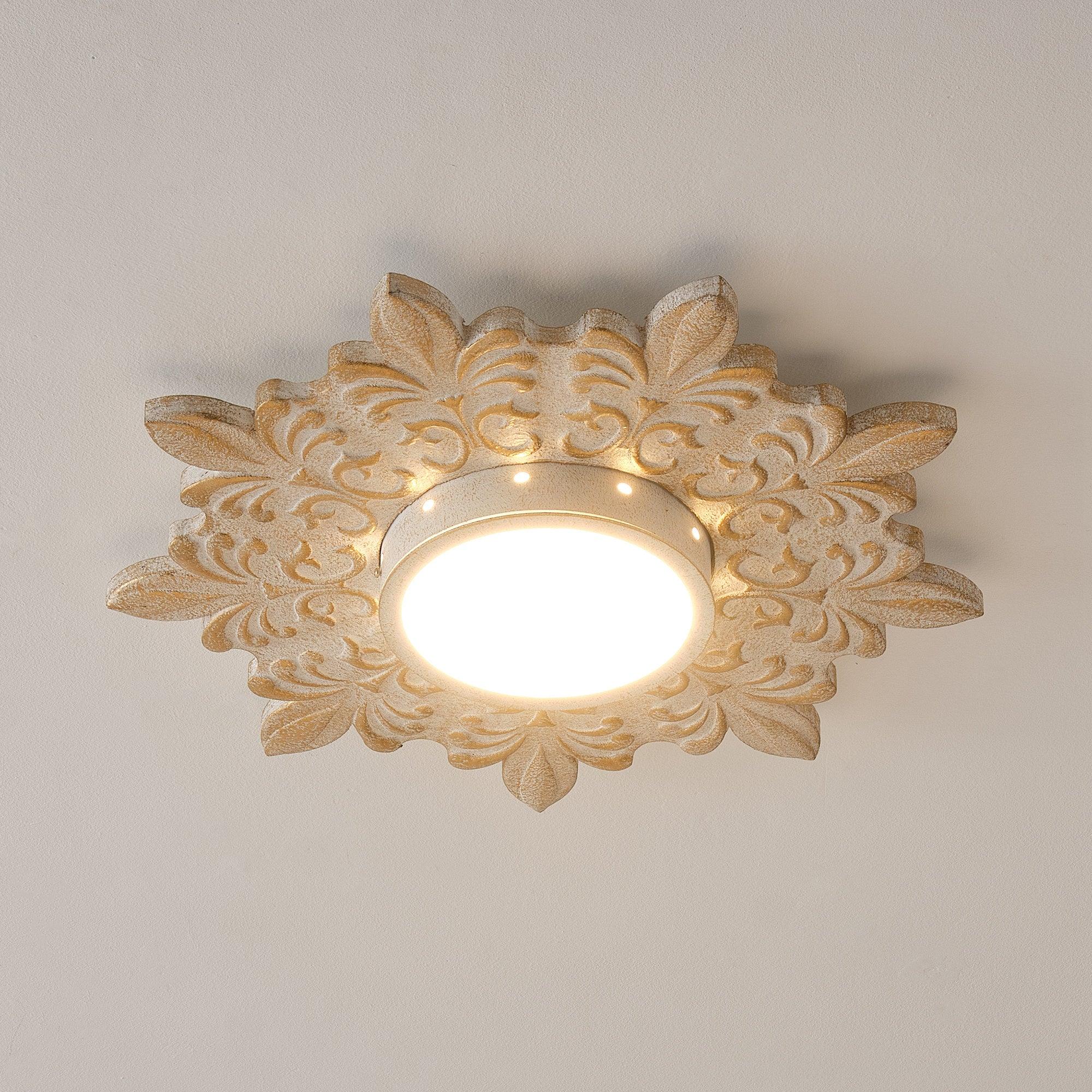 Sunburst White Modern 22 Inch LED Flush Mount Light