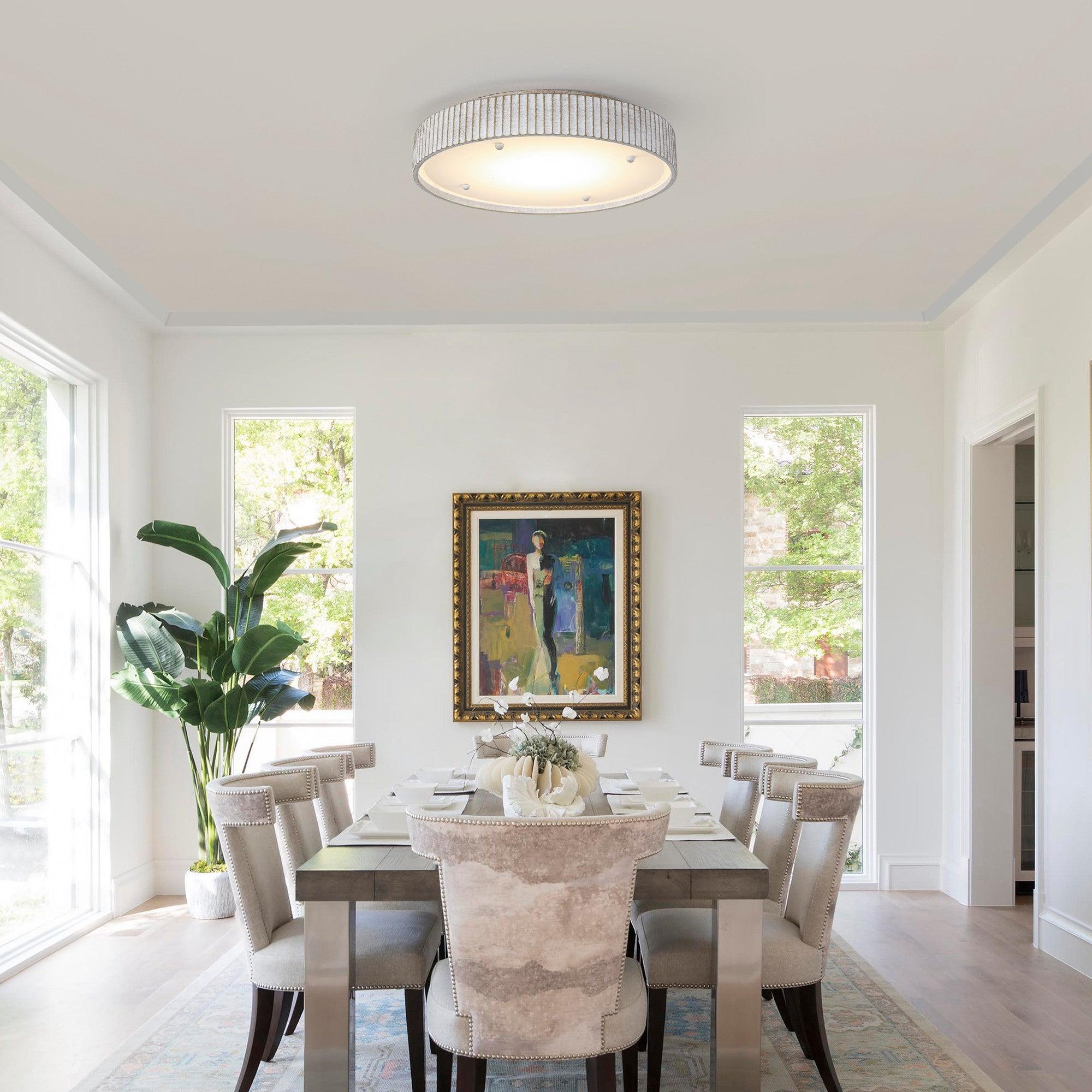 White Modern 18 Inch LED Flush Mount Light