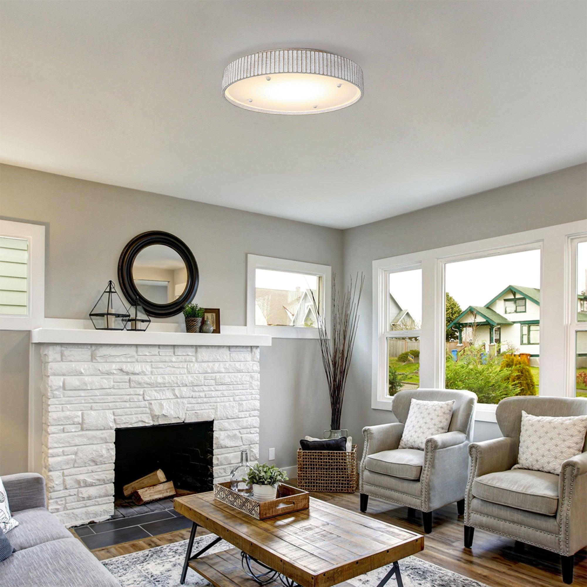 White Modern 18 Inch LED Flush Mount Light