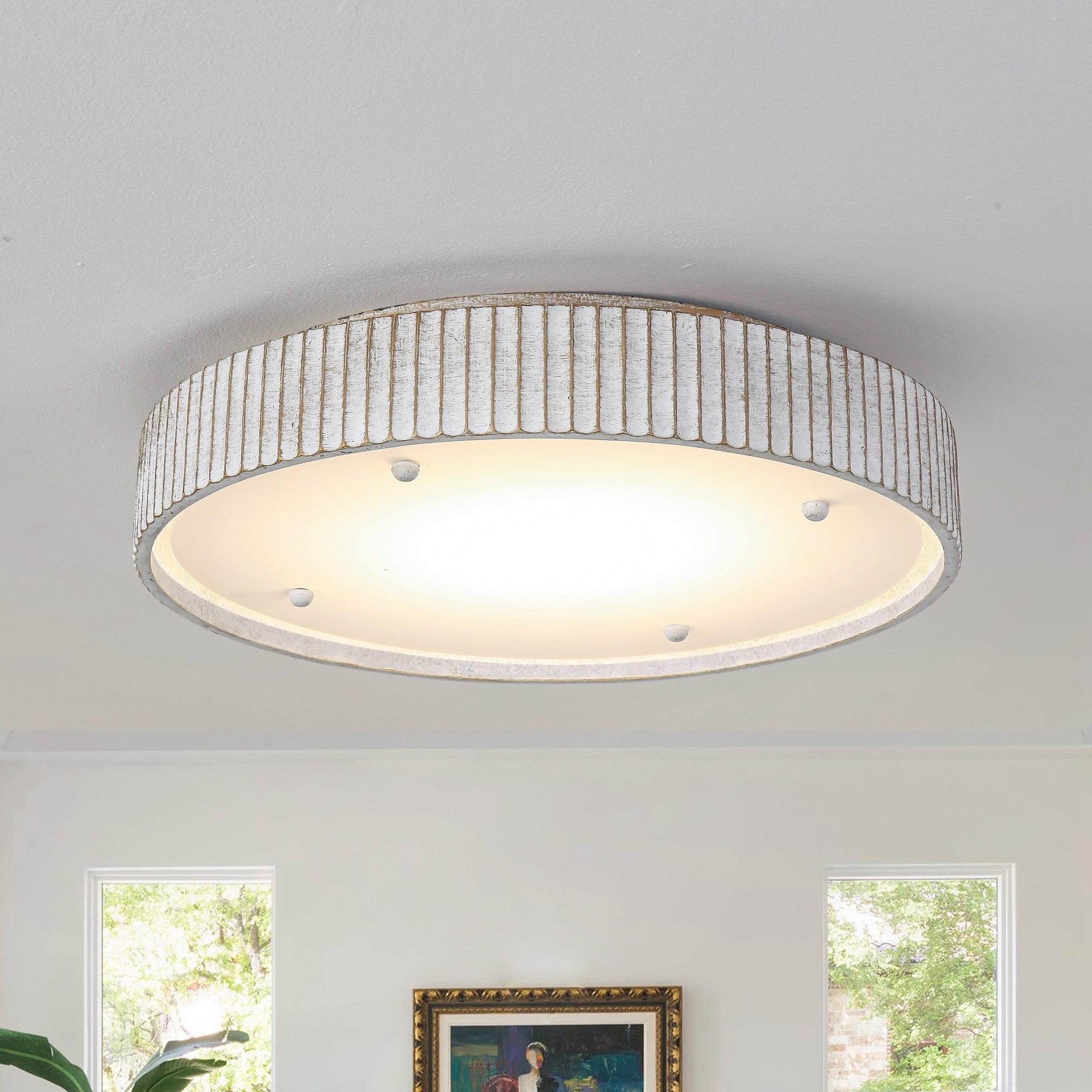 White Modern 18 Inch LED Flush Mount Light