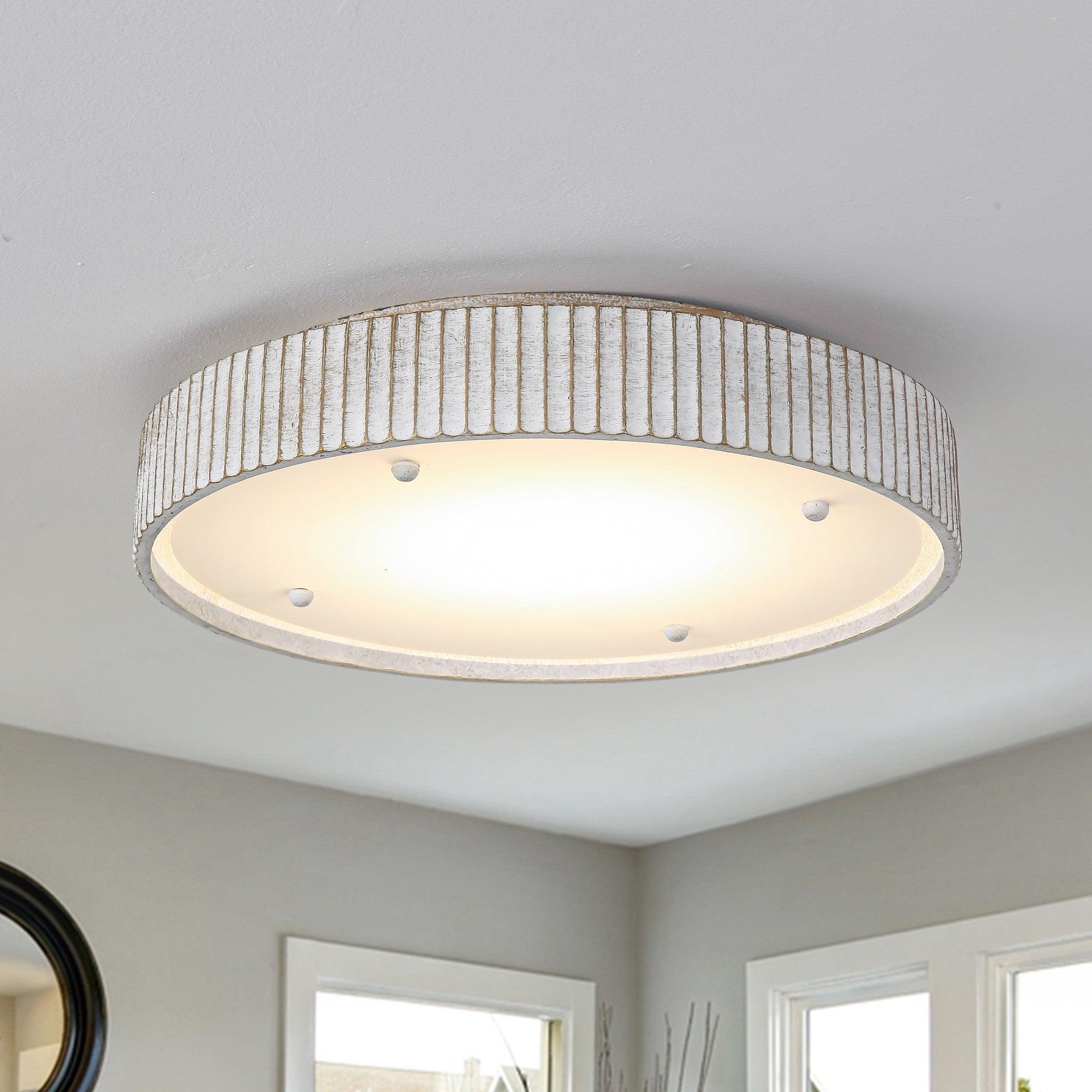 White Modern 18 Inch LED Flush Mount Light