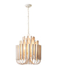 Borg 5 Light White Wooden Chandelier 20 Inch