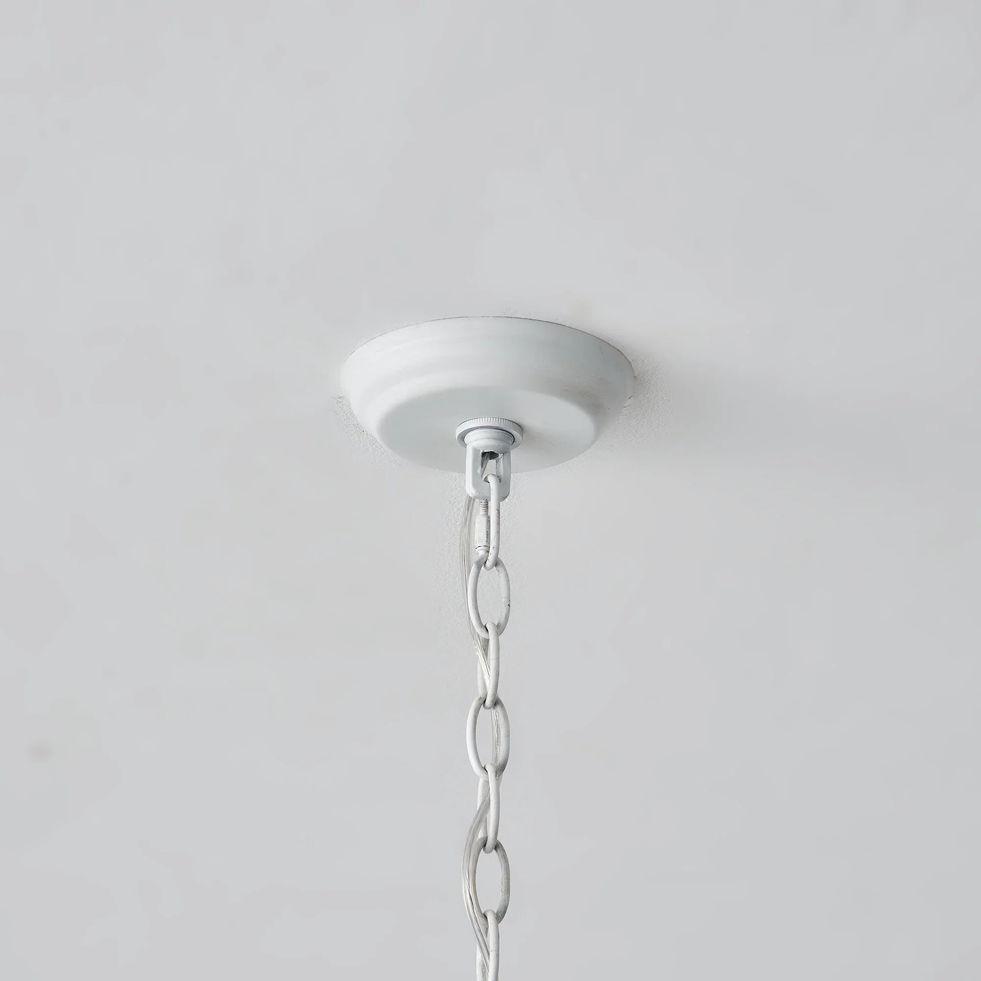 Borg 5 Light White Wooden Chandelier 20 Inch