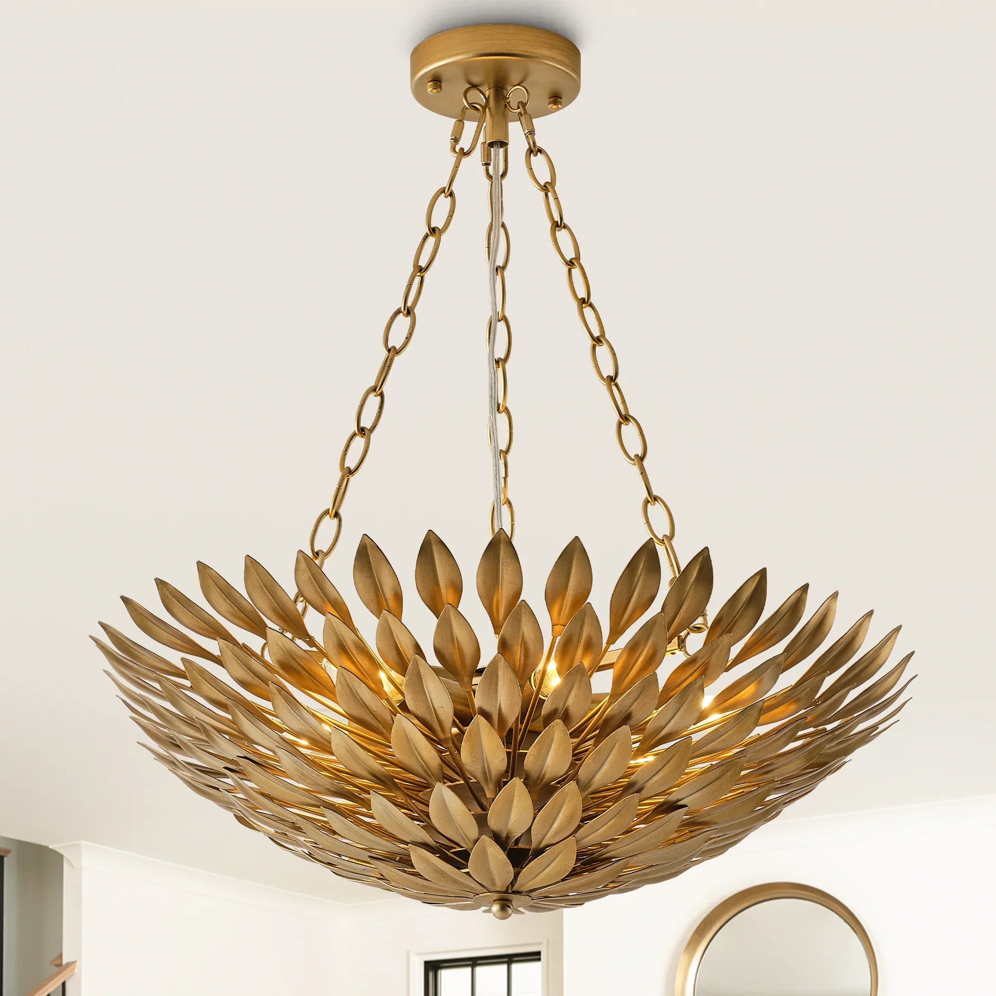 22" Verna Farmhouse Golden Chandelier - IPLUS Lighting