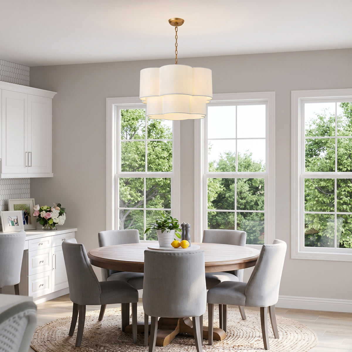 Elowen 6-Light Layered Fabric Pendant Light
