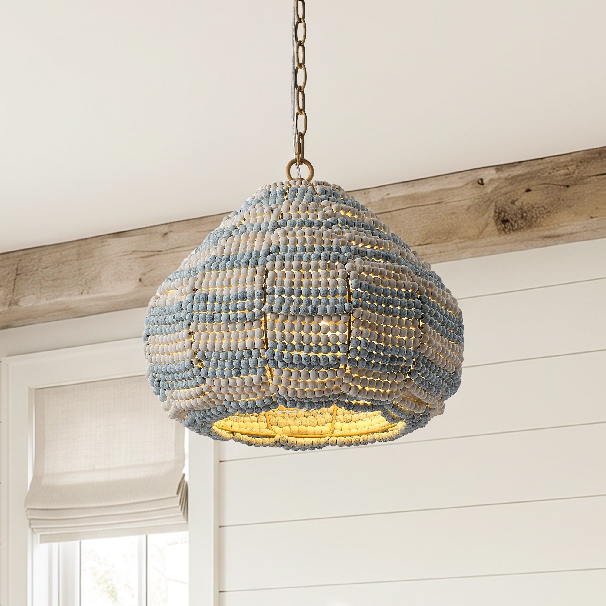 15" Beaded Dome Pendant Light