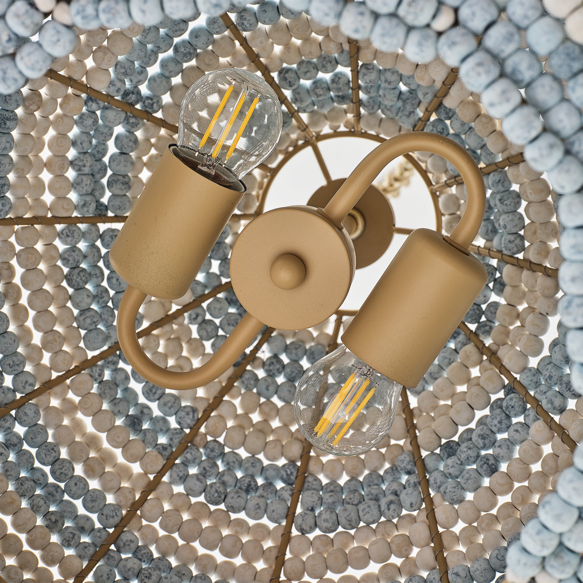 15" Beaded Dome Pendant Light