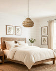 15" Beaded Dome Pendant Light