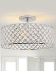 Modern Chrome 15 Inch 3-Light Semi Flush Mount Light