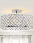 Modern Chrome 15 Inch 3-Light Semi Flush Mount Light