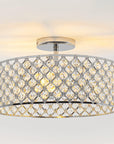 Modern Chrome 15 Inch 3-Light Semi Flush Mount Light