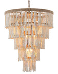 32 Inch Nelly 9 Light Bohemian Wood Beaded Chandelier