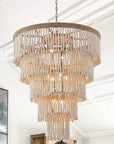 32 Inch Nelly 9 Light Bohemian Wood Beaded Chandelier