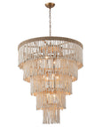 32 Inch Nelly 9 Light Bohemian Wood Beaded Chandelier