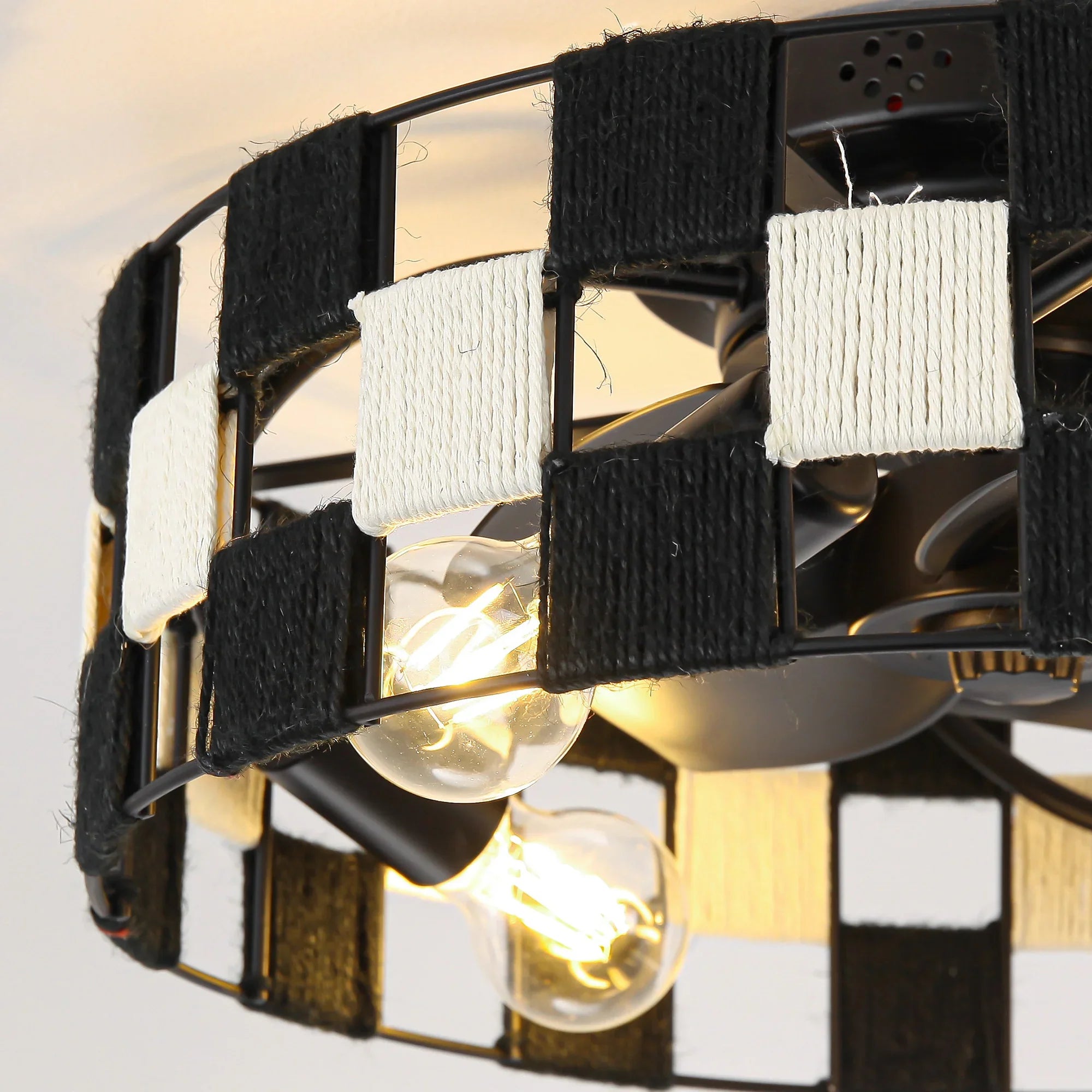 18" Black Industrial Smart Ceiling Fan - IPLUS Lighting