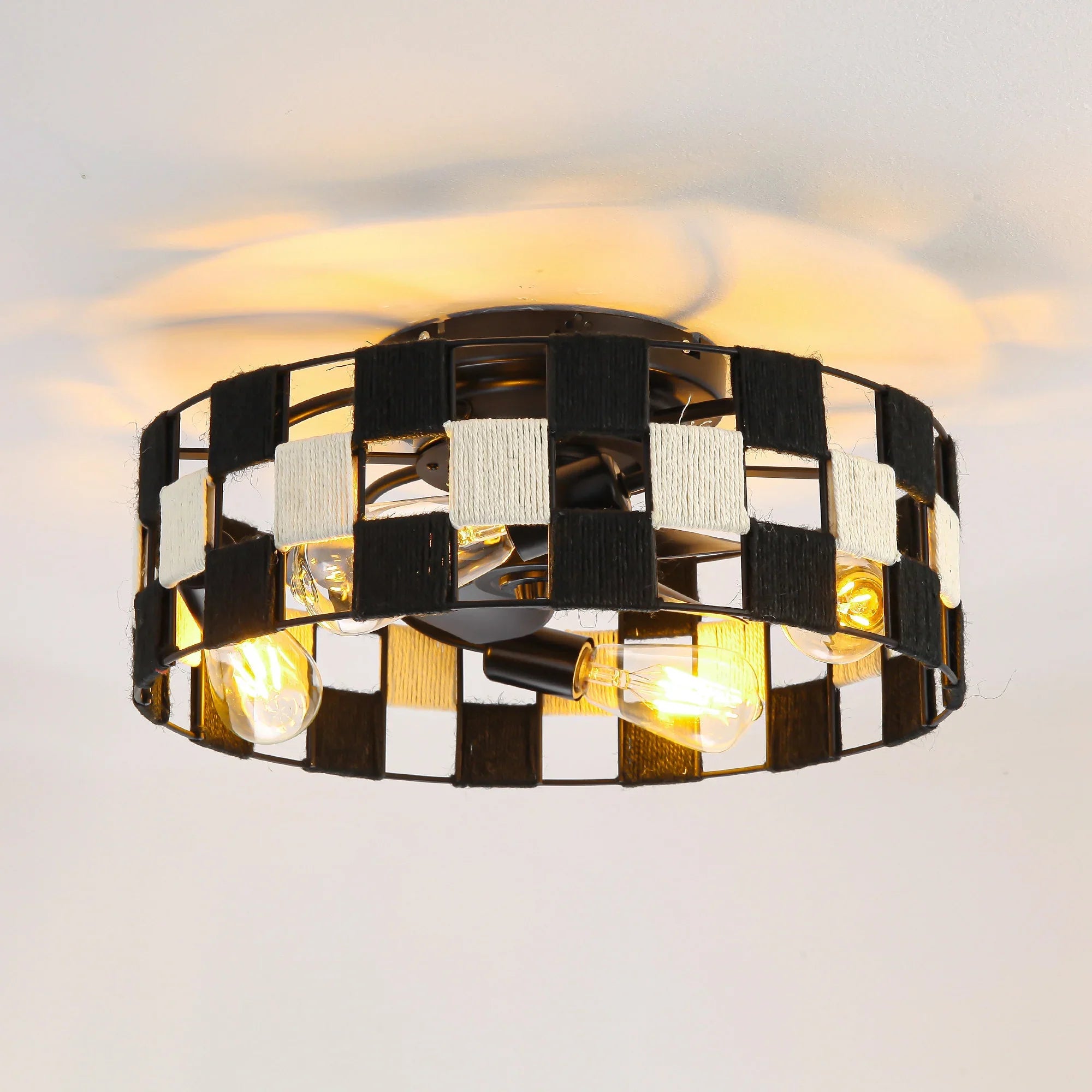 18" Black Industrial Smart Ceiling Fan - IPLUS Lighting