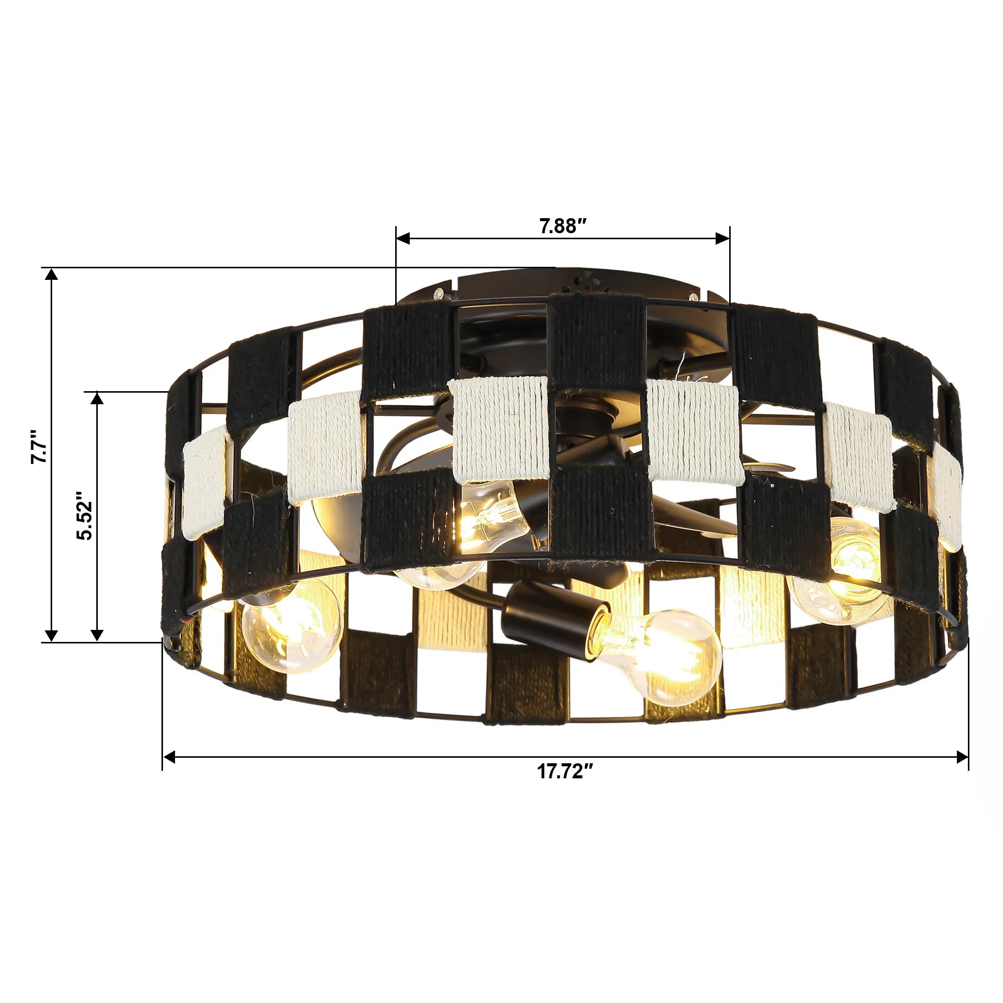 18" Black Industrial Smart Ceiling Fan - IPLUS Lighting