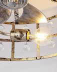 18" Retro Silver Crystal Ceiling Fan
