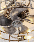 18" Retro Silver Crystal Ceiling Fan