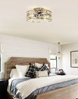 18" Retro Silver Crystal Ceiling Fan