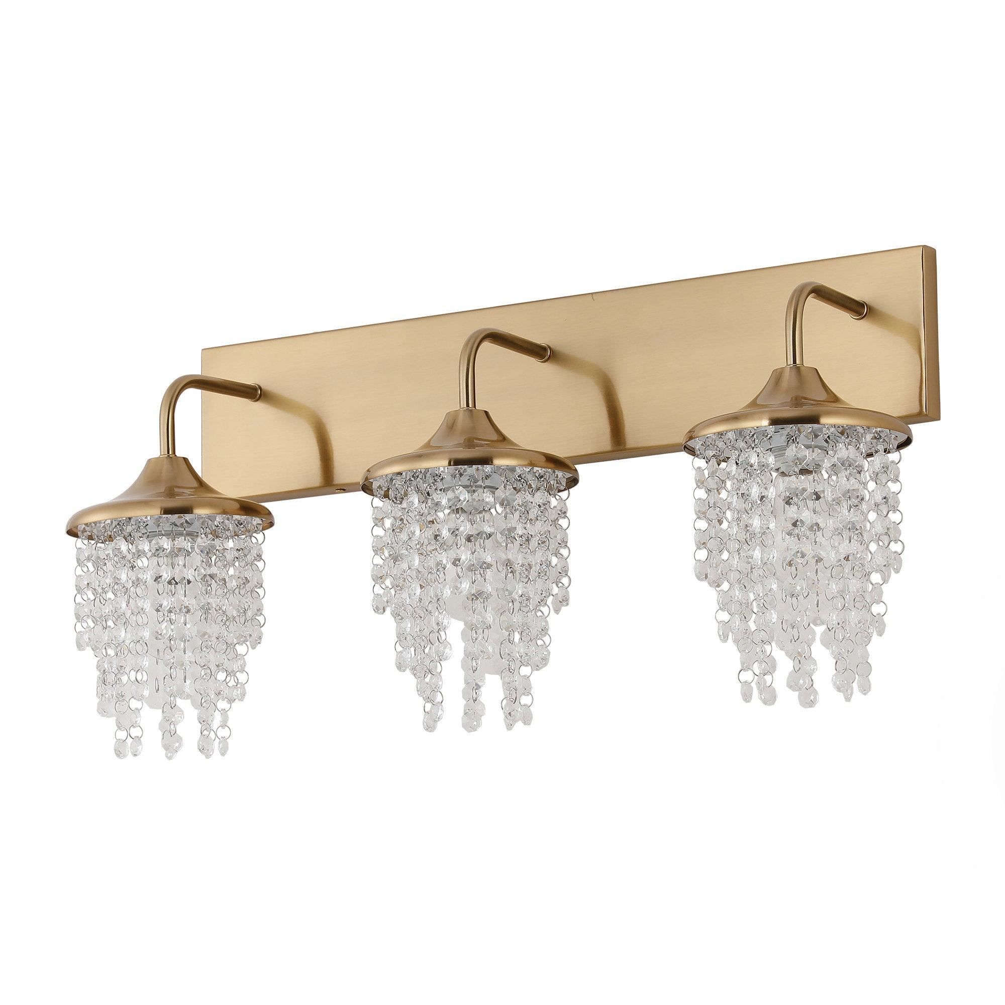 Crystal Modern 3-Light Golden Wall Light