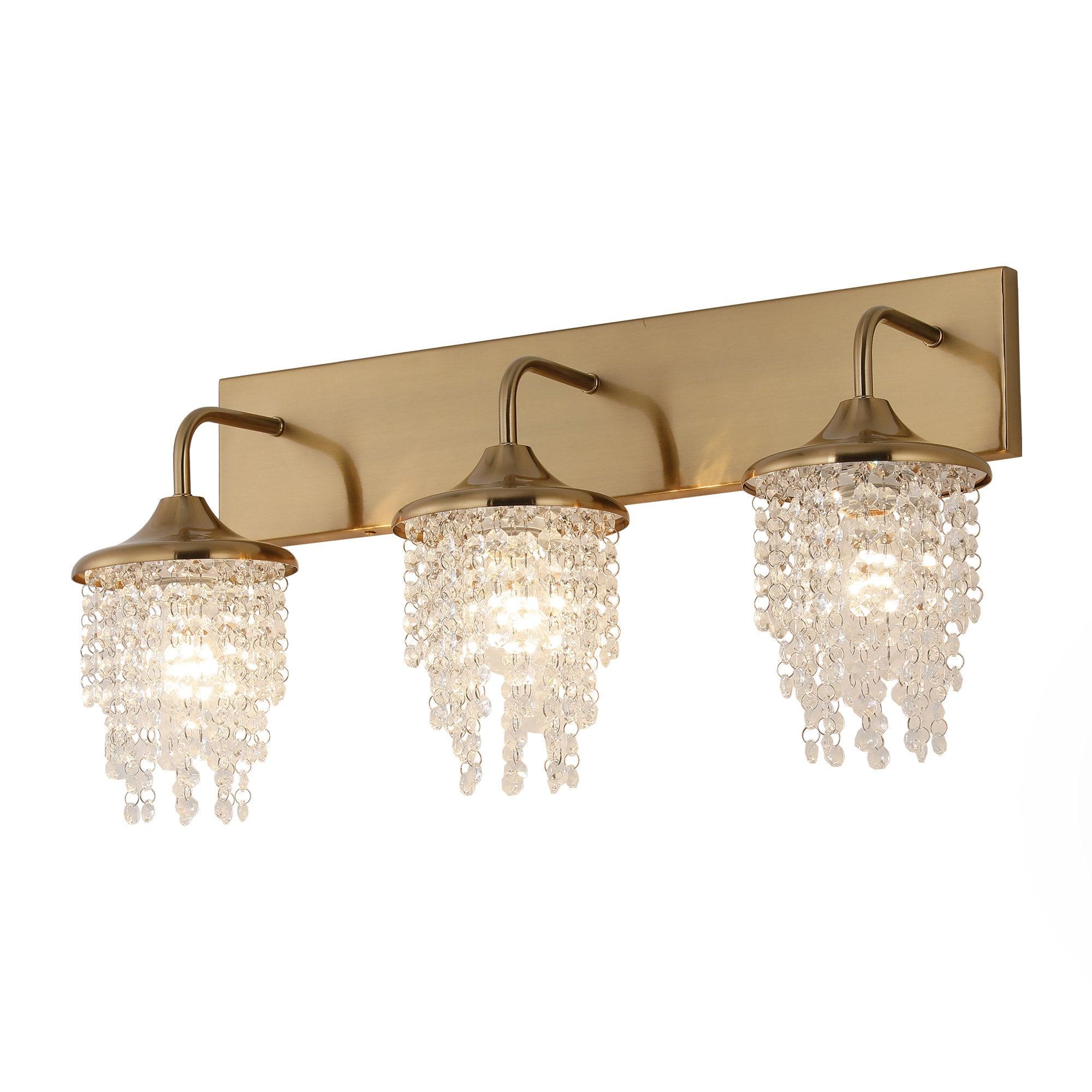 Crystal Modern 3-Light Golden Wall Light