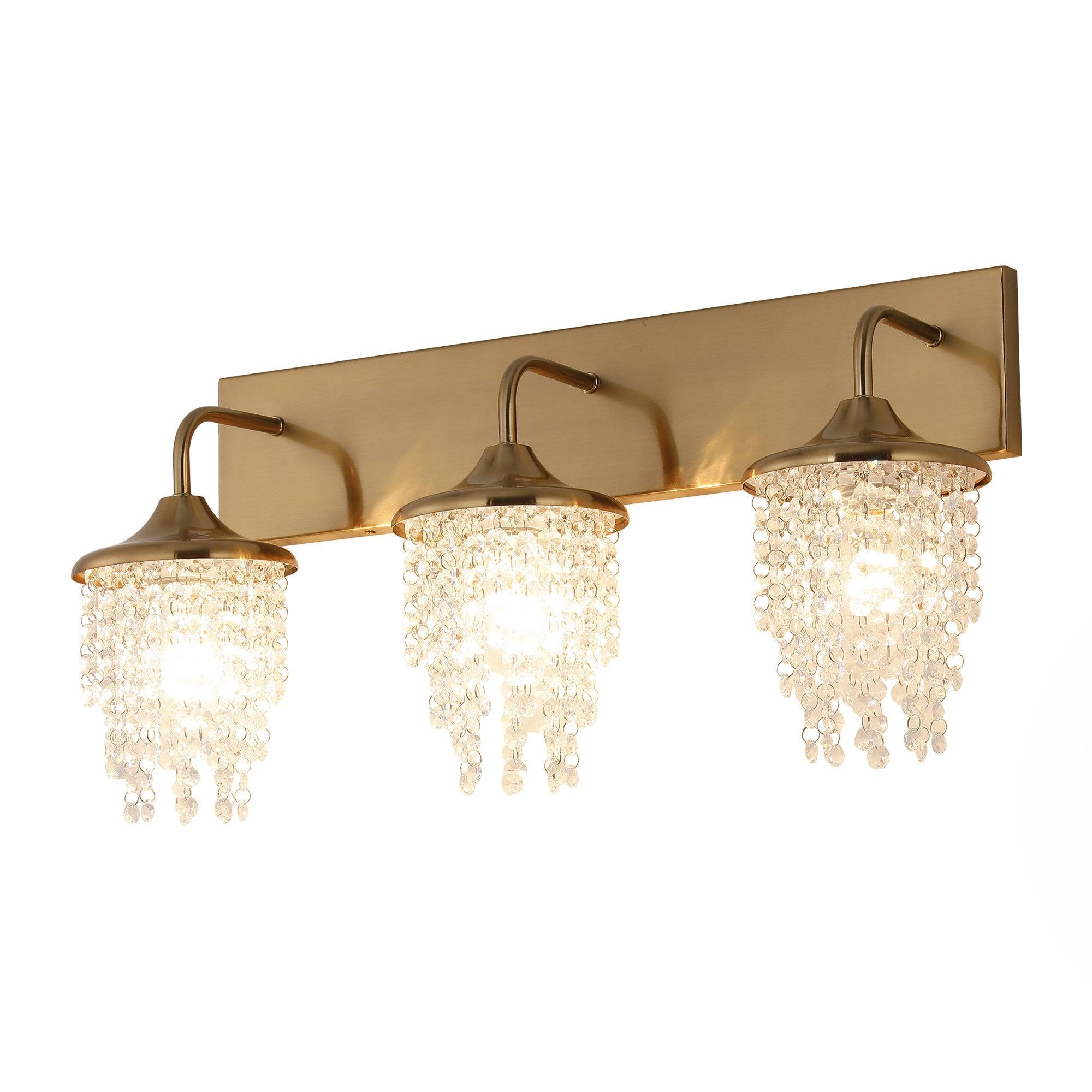 Crystal Modern 3-Light Golden Wall Light