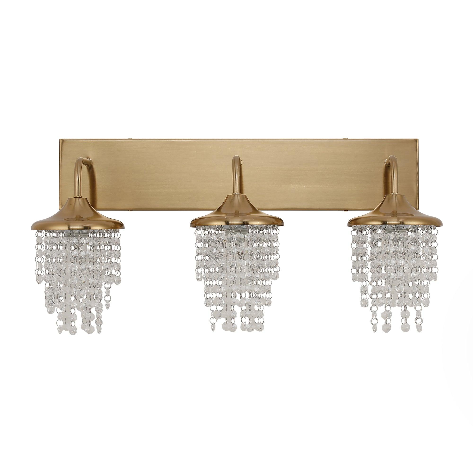 Crystal Modern 3-Light Golden Wall Light