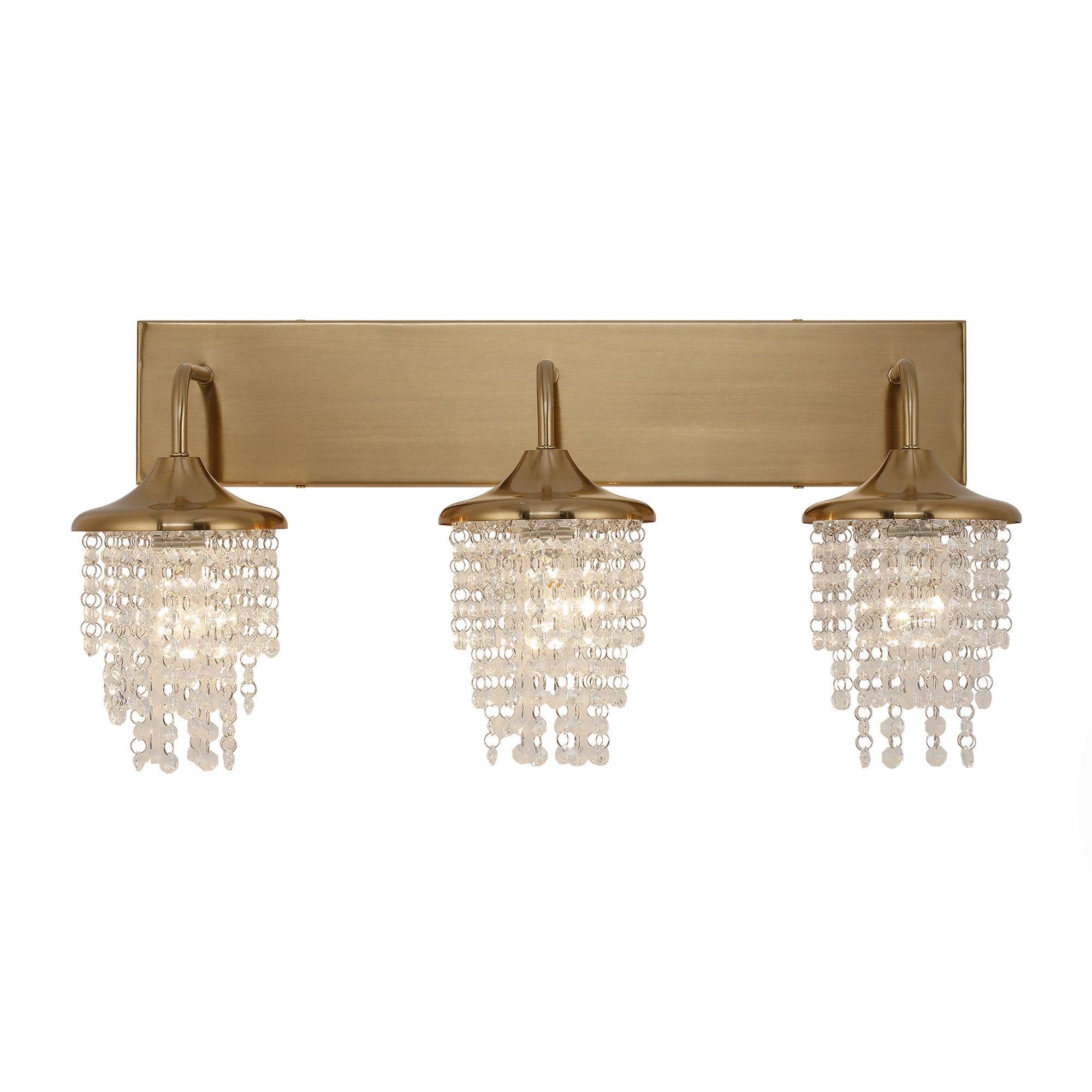 Crystal Modern 3-Light Golden Wall Light
