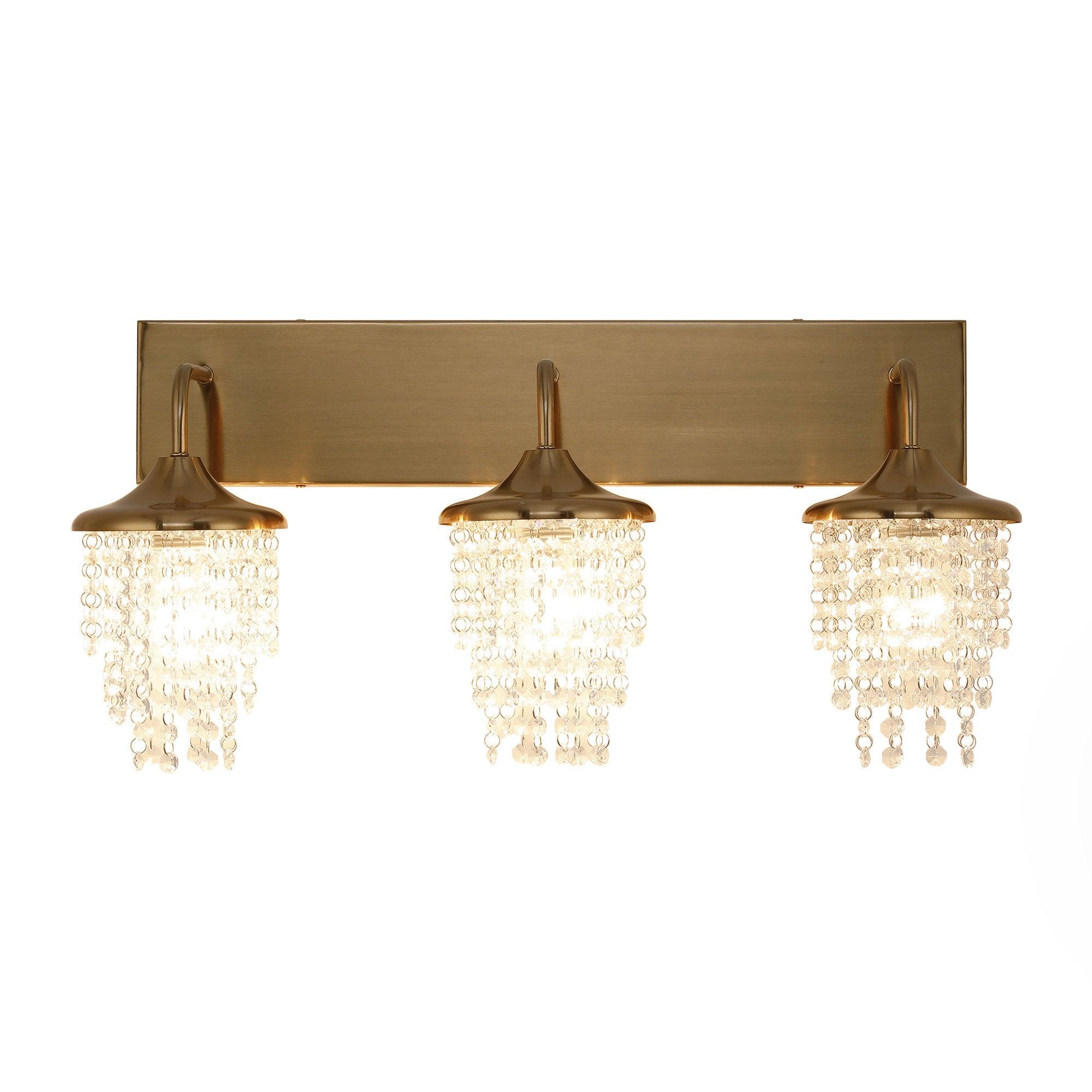 Crystal Modern 3-Light Golden Wall Light