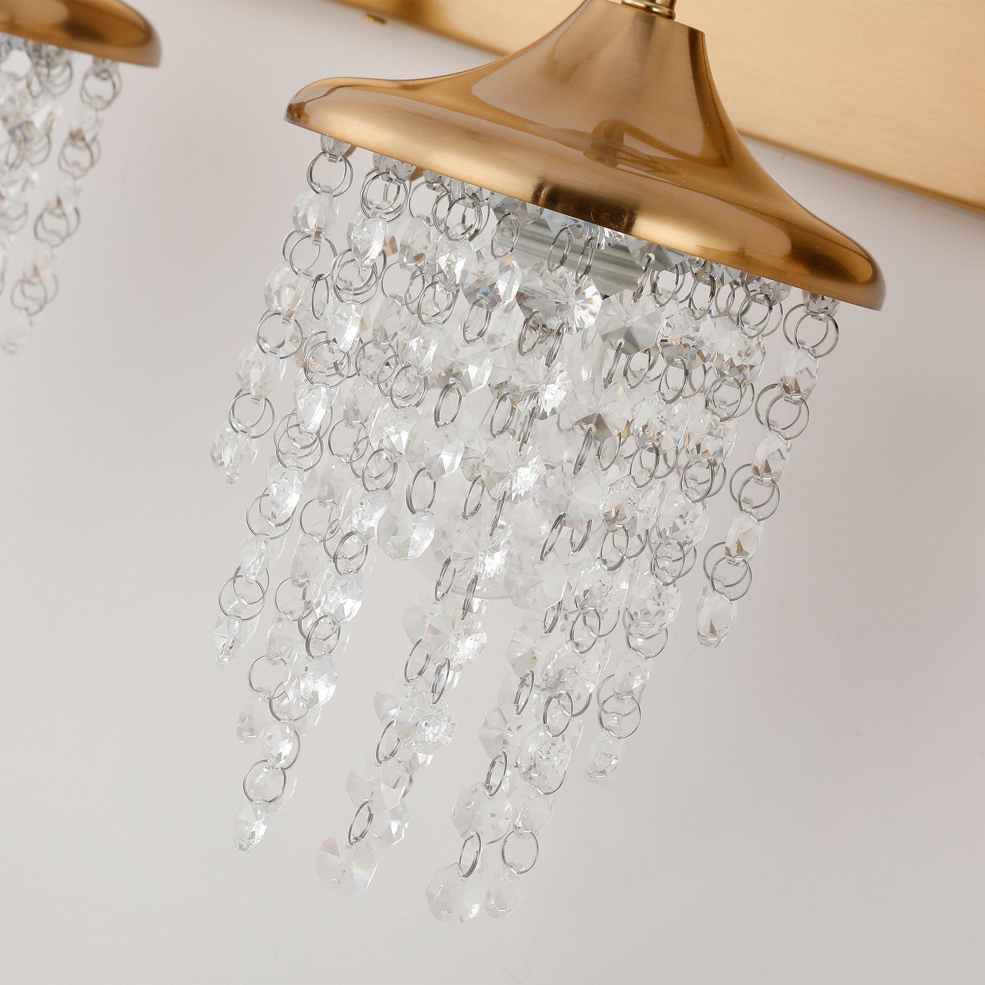 Crystal Modern 3-Light Golden Wall Light