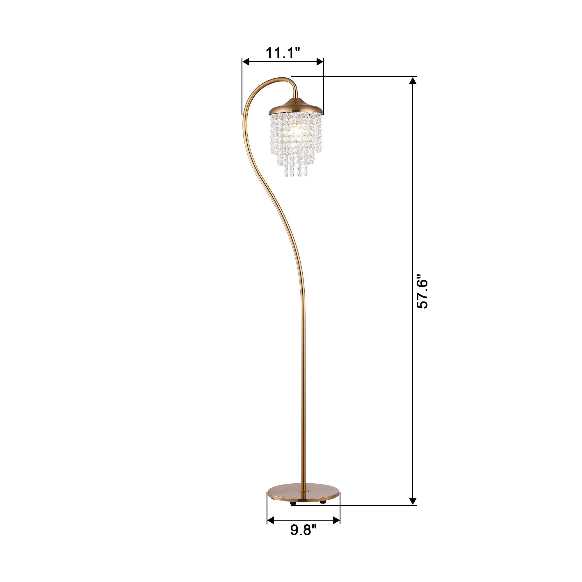 Golden 1-Light Crystal Floor Lamp
