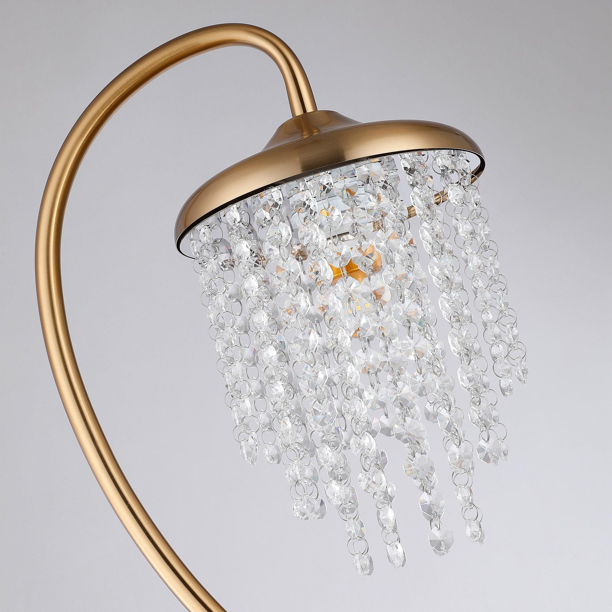 Golden 1-Light Crystal Floor Lamp