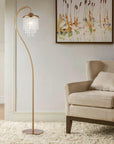 Golden 1-Light Crystal Floor Lamp