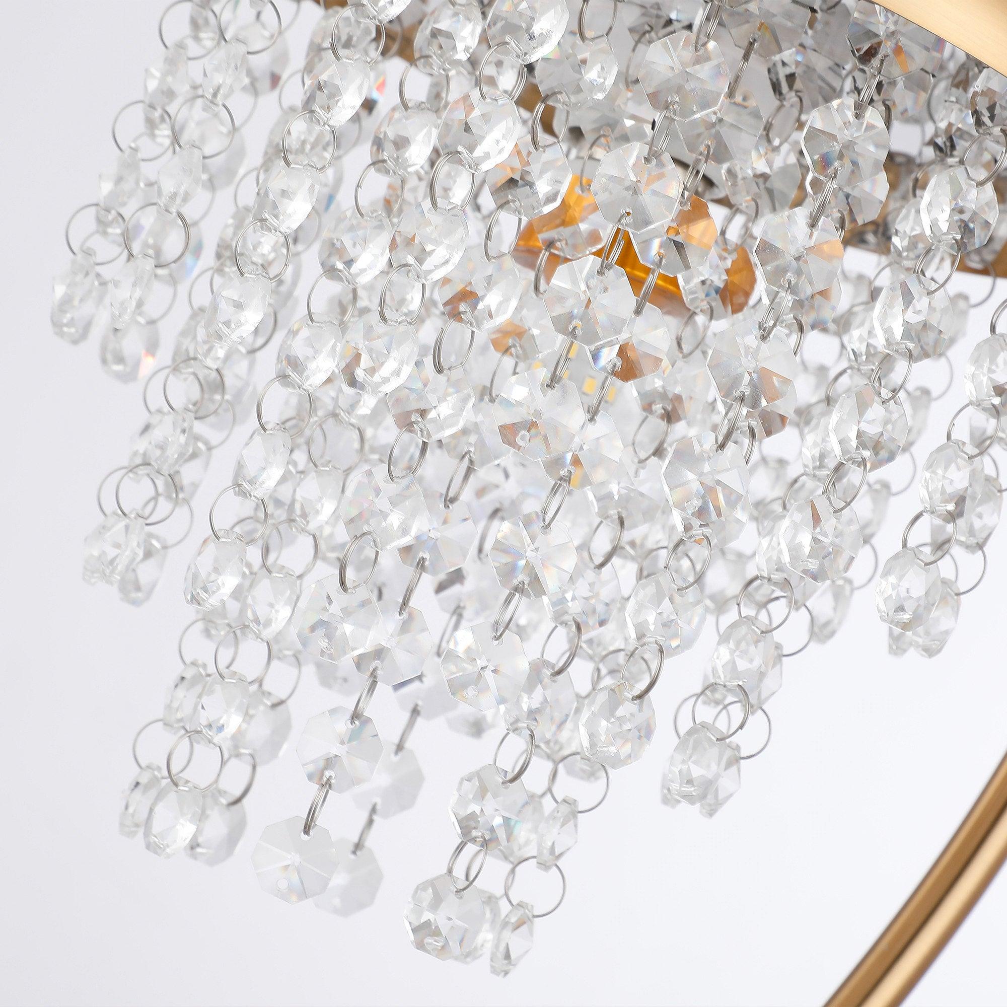 Crystal Shade Golden Modern 1-Light Table Lamp