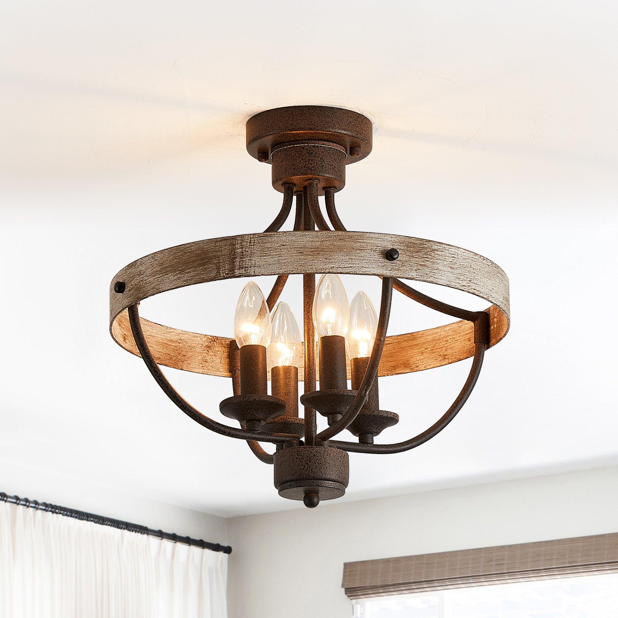 Industrial 4-Light Ceiling Light