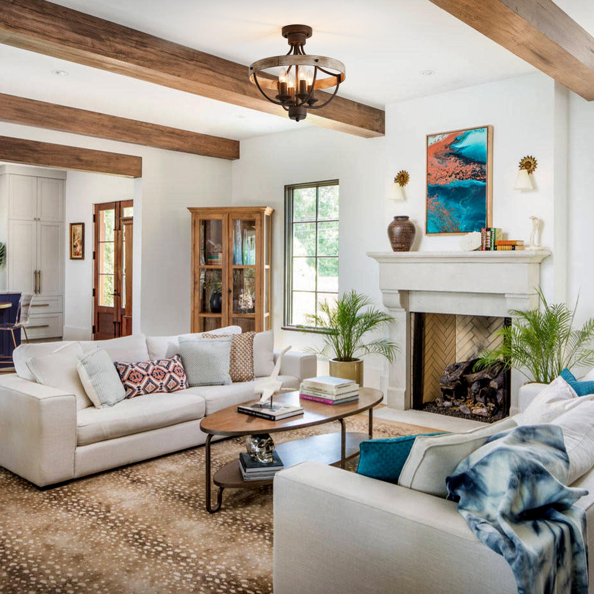 Industrial 4-Light Ceiling Light