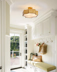 Vintage Golden 3-Light LED Semi Flush Mount Ceiling Light for Entrance Closet Kitchen