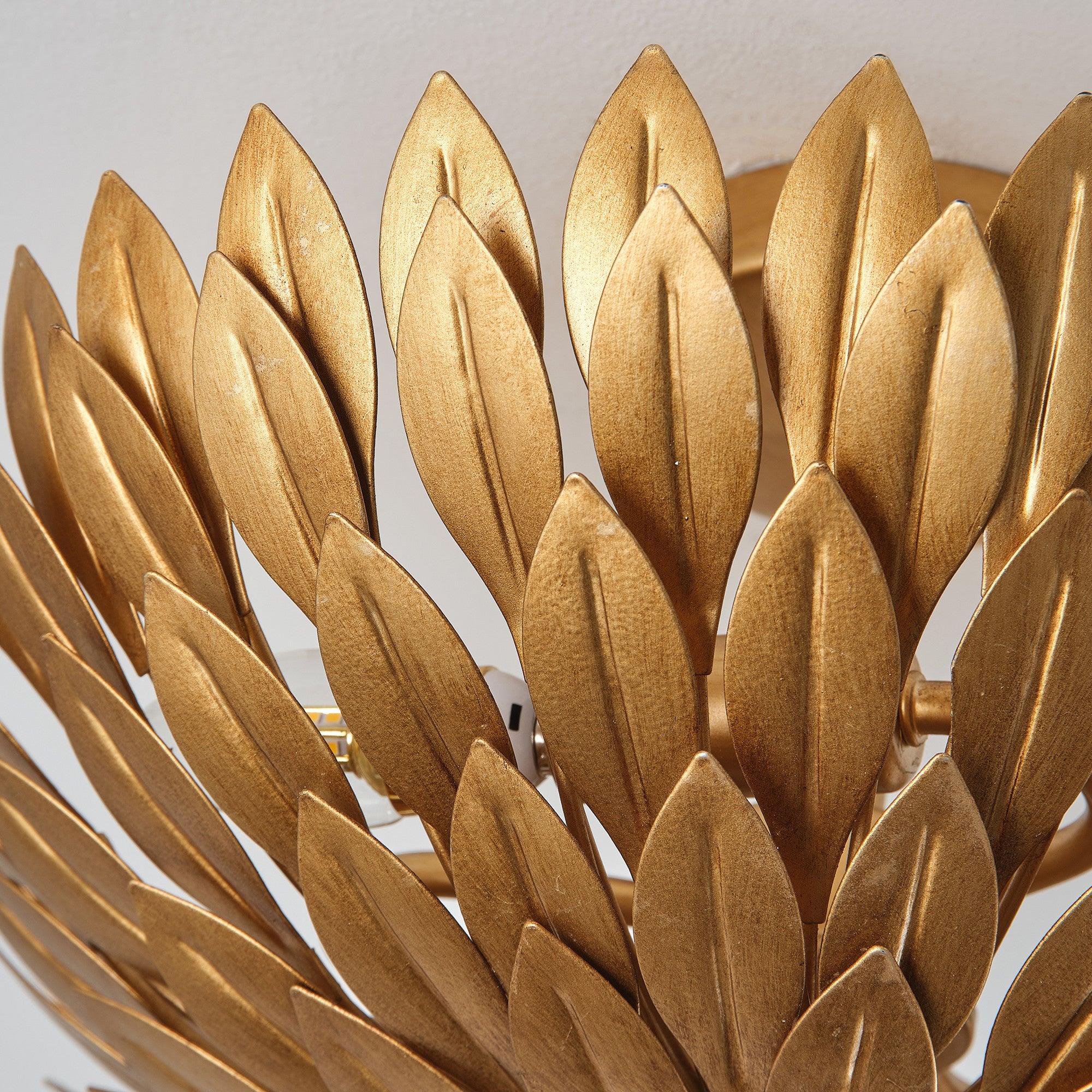 16 Inch Farmhouse Golden 3-Light Semi Flush Mount Light